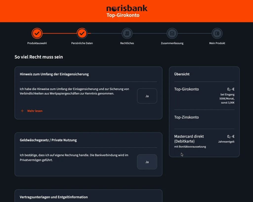 Pagina So viel Recht muss sein con tutela dei depositi e Geldwäschegesetz