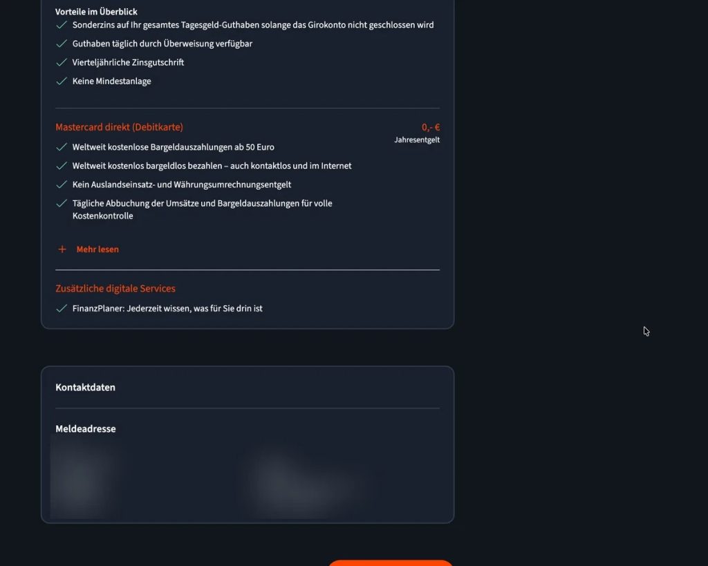 Vantaggi della Mastercard direkt e controllo dei dati di contatto